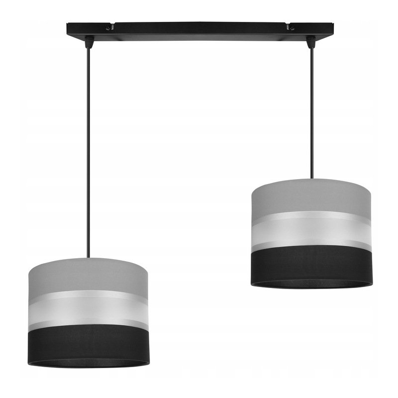 LAMPA SUFITOWA żyrandol ZWIS 2x ABAŻUR walec paski
