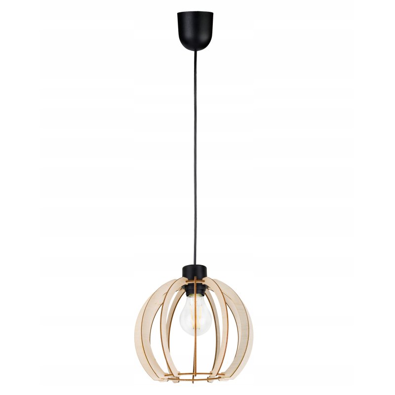 LAMPA WISZĄCA ZWIS żyrandol sufitowa KULA Drewno 1