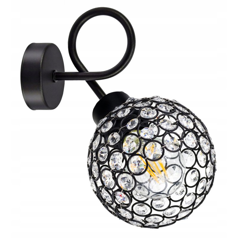 LAMPA KINKIET żyrandol stały LOFT Klosz KRYSZTAŁ