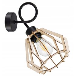 LAMPA KINKIET ścienny stały loft PLAFON Drewno
