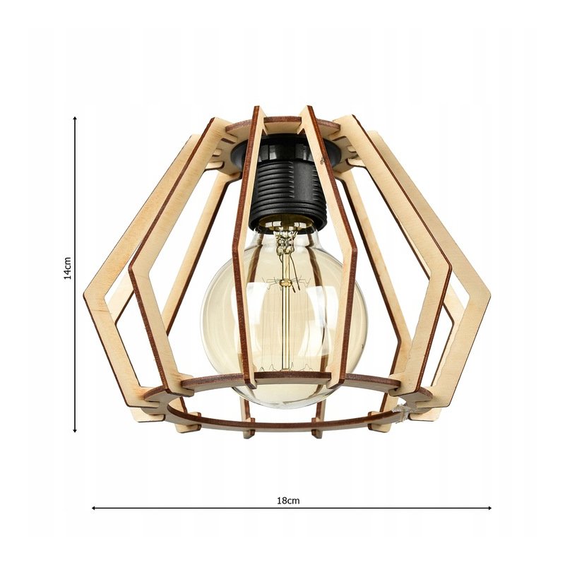 LAMPA PLAFON żyrandol E27 sufitowa BRYLANT Drewno