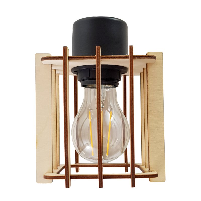 Lampa SUFITOWA żyrandol WISZĄCA LOFT drewno na E27