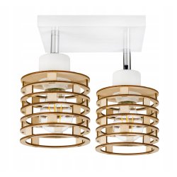 LAMPA PLAFON żyrandol ruch sufit SPRĘŻYNA Drewno 2