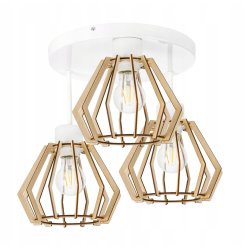 LAMPA plafon SUFITOWA ŻYRANDOL stały loft DREWNO
