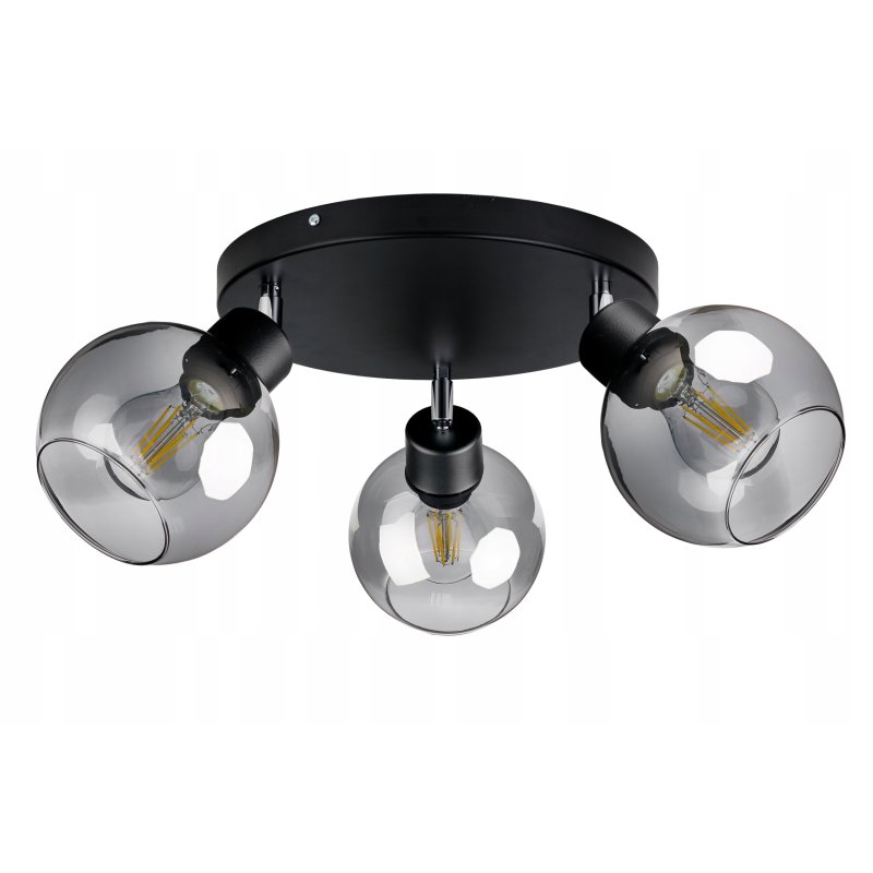 LAMPA sufitowa PLAFON ŻYRANDOL ruch KULA Szklana 3
