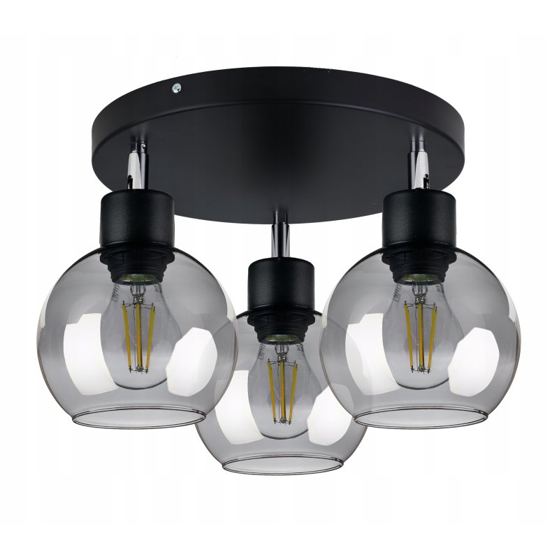 LAMPA sufitowa PLAFON ŻYRANDOL ruch KULA Szklana 3