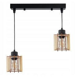 LAMPA WISZĄCA ZWIS żyrandol sufitowa LOFT Drewno 2