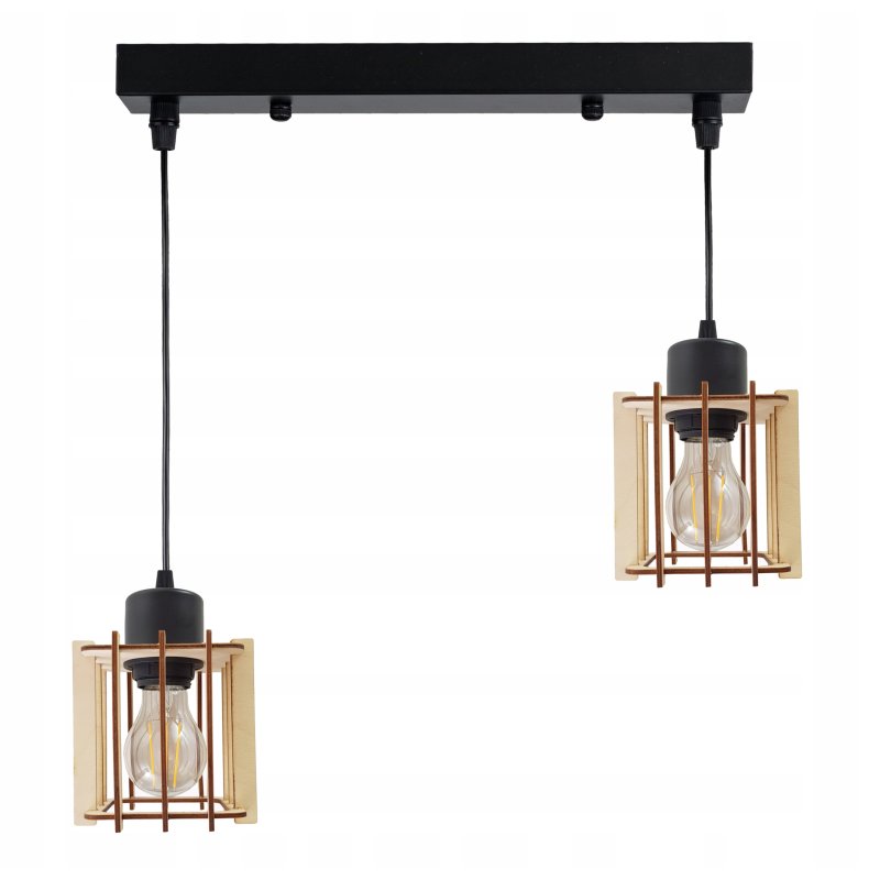 LAMPA WISZĄCA ZWIS żyrandol sufitowa LOFT Drewno 2
