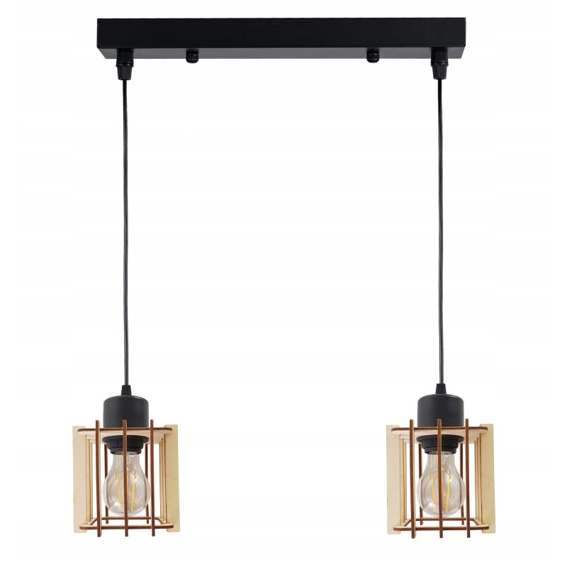 LAMPA WISZĄCA ZWIS żyrandol sufitowa LOFT Drewno 2