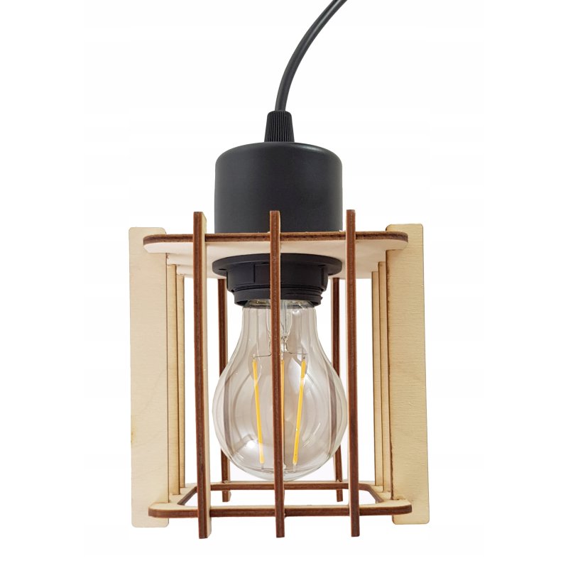 LAMPA WISZĄCA ZWIS żyrandol sufitowa LOFT Drewno 2