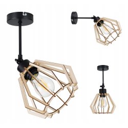 LAMPA wisząca żyrandol ruchomy loft Brylant Drewno