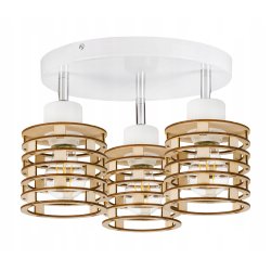 LAMPA PLAFON żyrandol ruch sufit SPRĘŻYNA Drewno 3