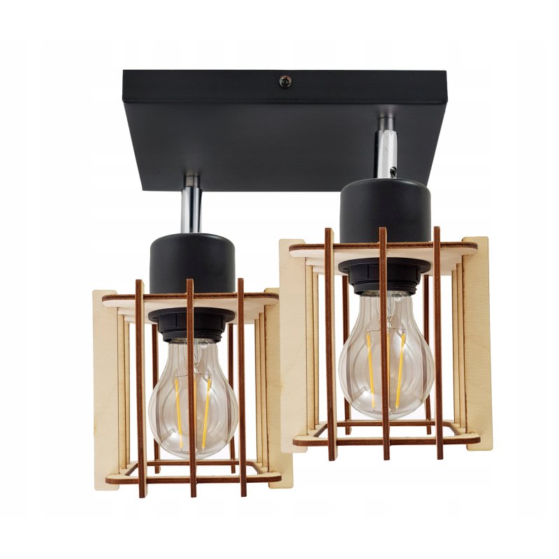 LAMPA WISZĄCA plafon żyrandol sufitowa LOFT Drewno