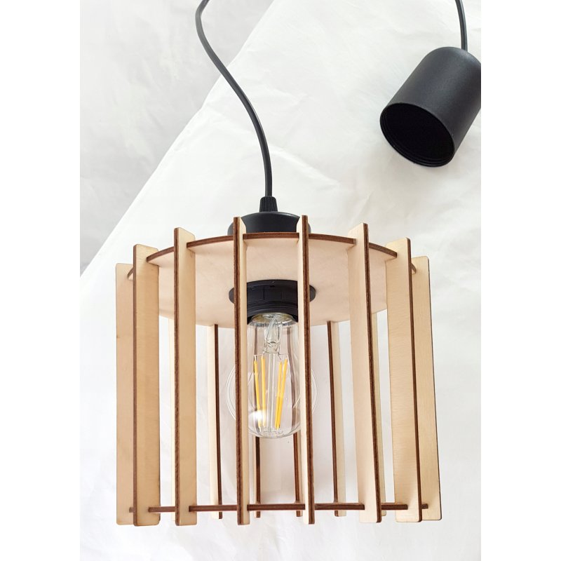 LAMPA WISZĄCA zwis żyrandol sufitowa LOFT Drewno 1