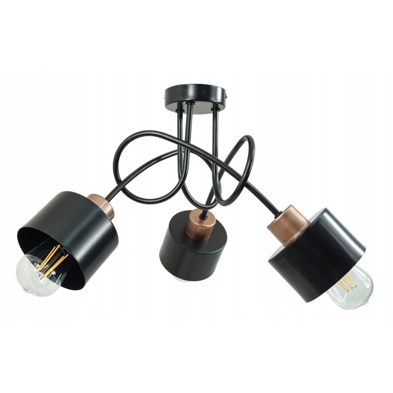 Lampa SUFITOWA żyrandol WISZĄCA LOFT METAL kubek 3