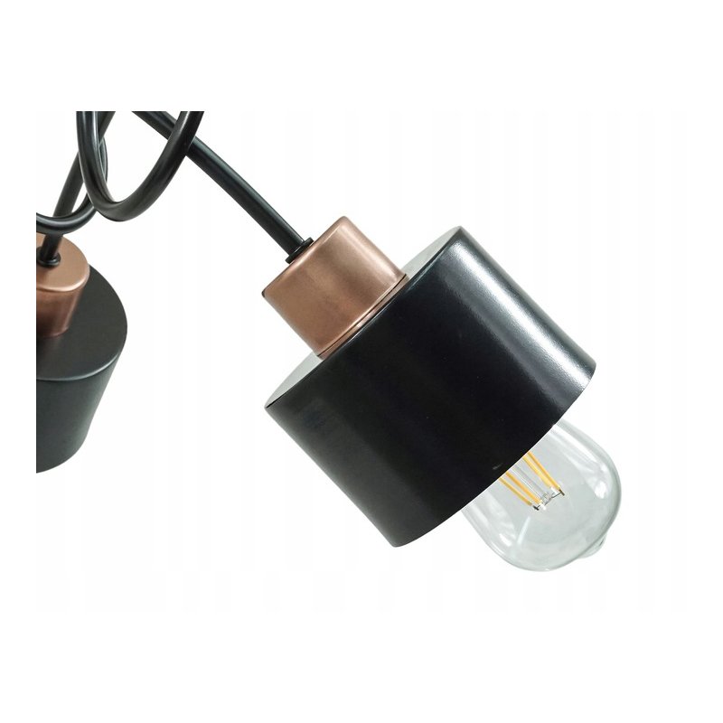 Lampa SUFITOWA żyrandol WISZĄCA LOFT METAL kubek 3