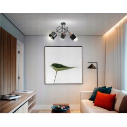 Lampa SUFITOWA żyrandol WISZĄCA LOFT METAL kubek 3