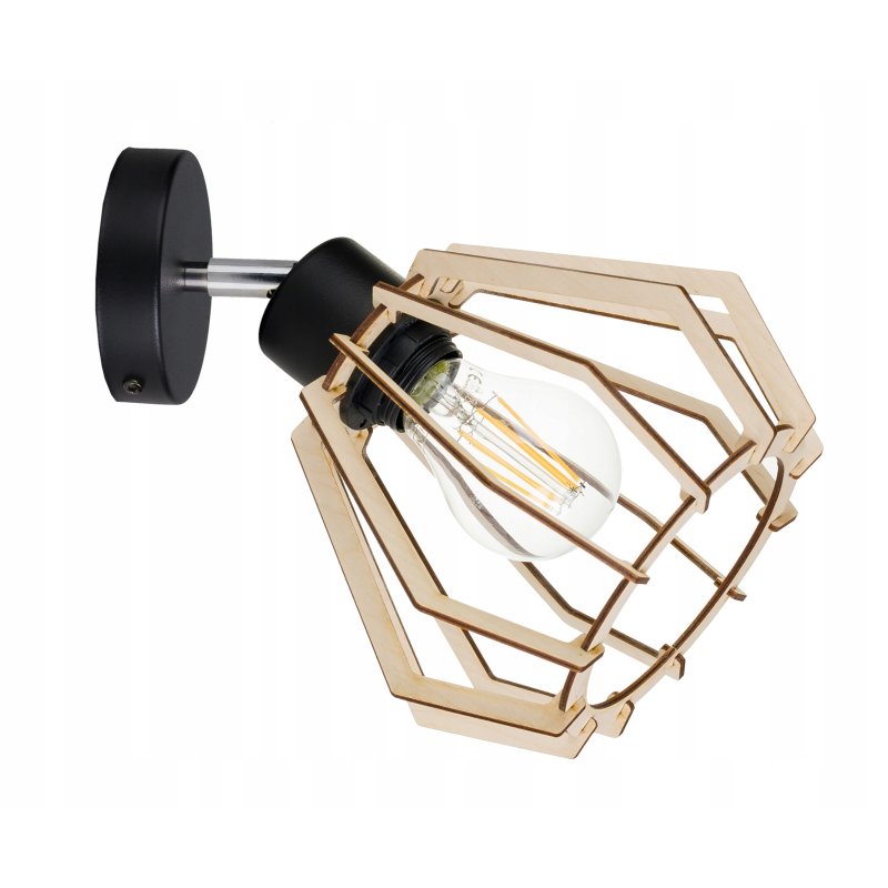 LAMPA żyrandol E27 regulowany loft BRYLANT Drewno