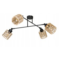 LAMPA sufitowa żyrandol regulowany LOFT drewno 4