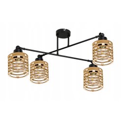 LAMPA sufitowa żyrandol regulowany LOFT drewno 4