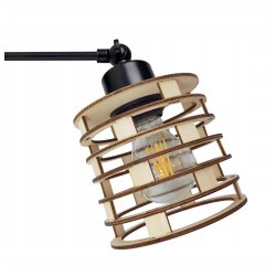 LAMPA sufitowa żyrandol regulowany LOFT drewno 4