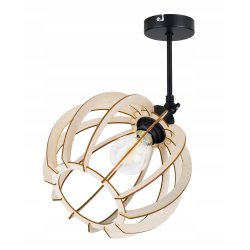 LAMPA wisząca żyrandol ruchomy loft KULA drewno 1