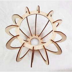 LAMPA wisząca żyrandol ruchomy loft KULA drewno 1