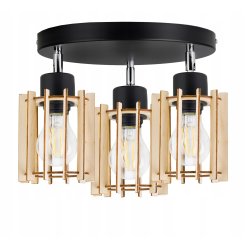 LAMPA WISZĄCA plafon żyrandol sufitowa LOFT Drewno