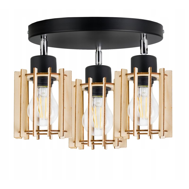LAMPA WISZĄCA plafon żyrandol sufitowa LOFT Drewno