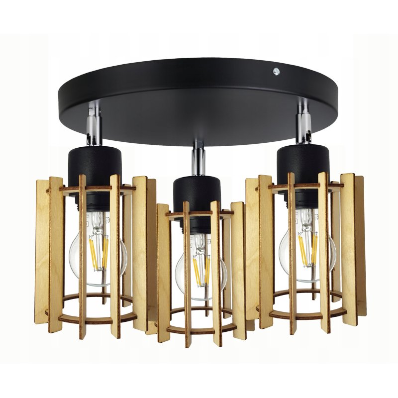 LAMPA WISZĄCA plafon żyrandol sufitowa LOFT Drewno