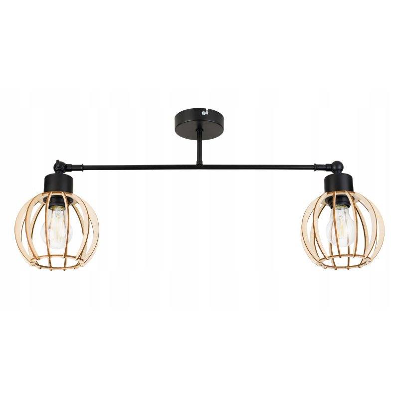 LAMPA sufitowa żyrandol regulowany LOFT E27 Drewno