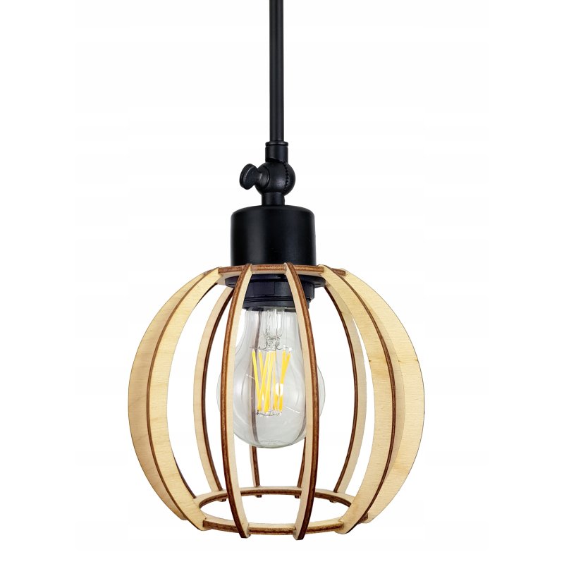 LAMPA sufitowa żyrandol regulowany LOFT E27 Drewno