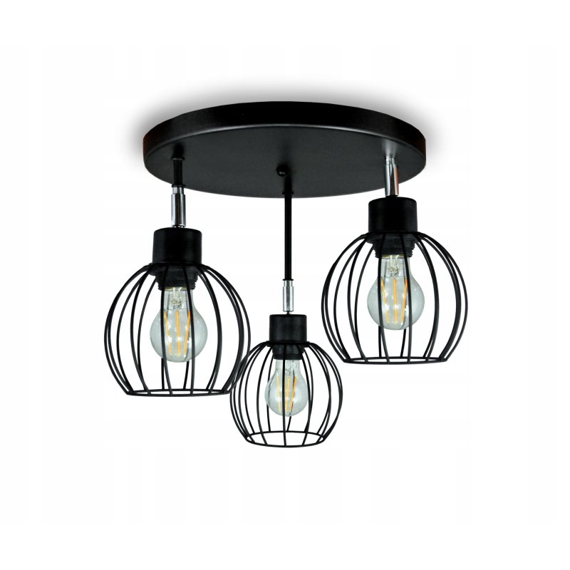 LAMPA sufitowa PLAFON ŻYRANDOL WYSOKI KULA drut