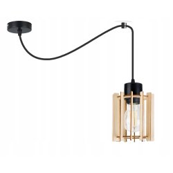 LAMPA sufitowa wisząca ZWIS Loft E27 PAJĄK Drewno