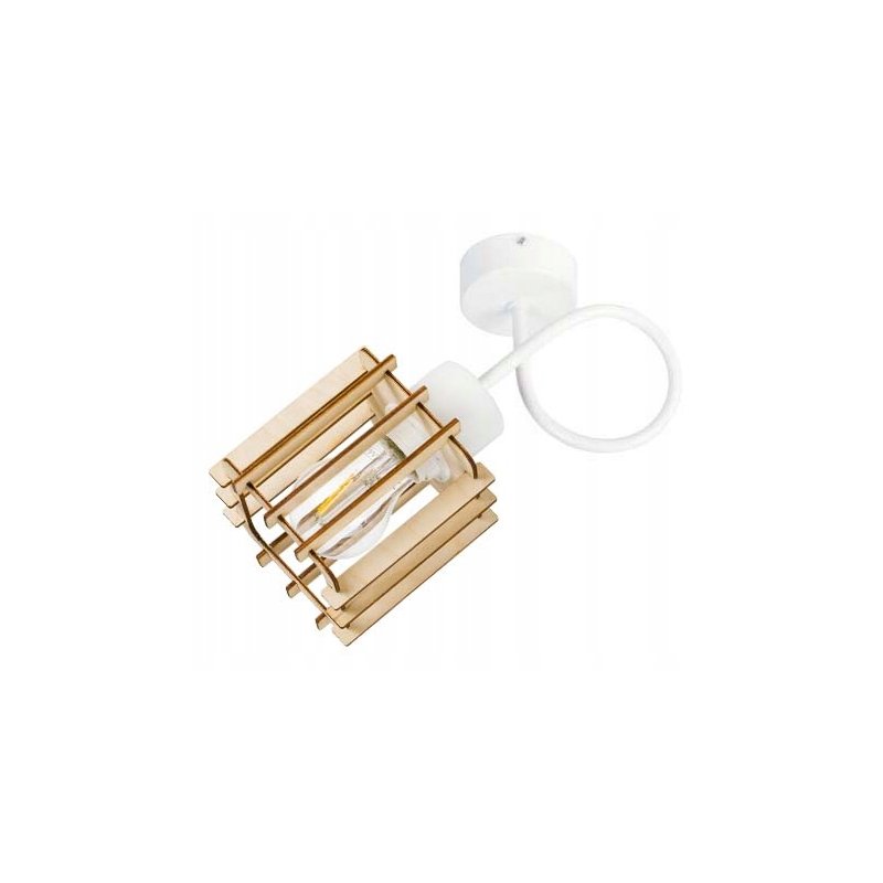 LAMPA KINKIET żyrandol stały loft drewno KOSTKA