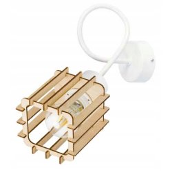 LAMPA KINKIET żyrandol stały loft drewno KOSTKA