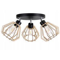 LAMPA PLAFON żyrandol E27 sufitowa BRYLANT Drewno