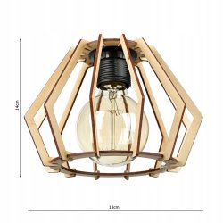 LAMPA PLAFON żyrandol E27 sufitowa BRYLANT Drewno