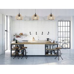 LAMPA PLAFON żyrandol E27 sufitowa BRYLANT Drewno