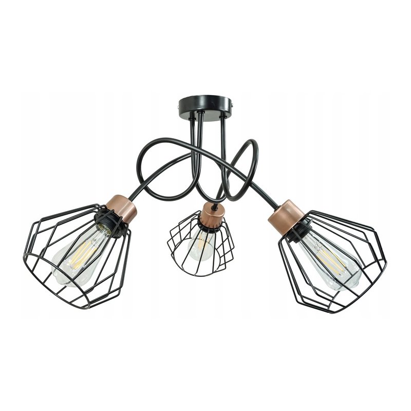 Lampa SUFITOWA żyrandol WISZĄCA LOFT drut BRYLANT