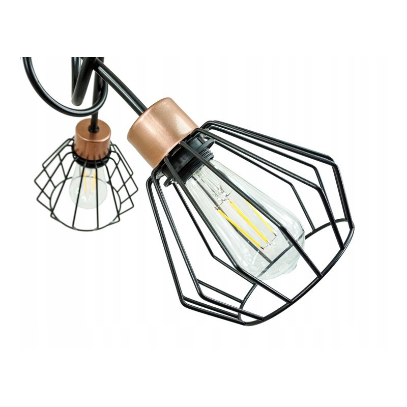 Lampa SUFITOWA żyrandol WISZĄCA LOFT drut BRYLANT