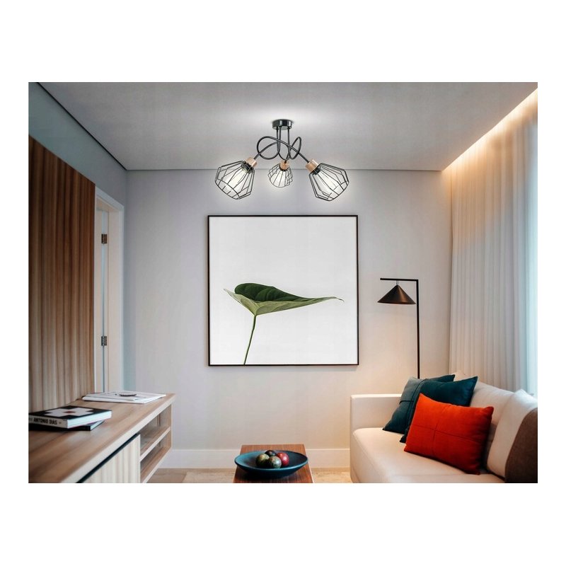 Lampa SUFITOWA żyrandol WISZĄCA LOFT drut BRYLANT