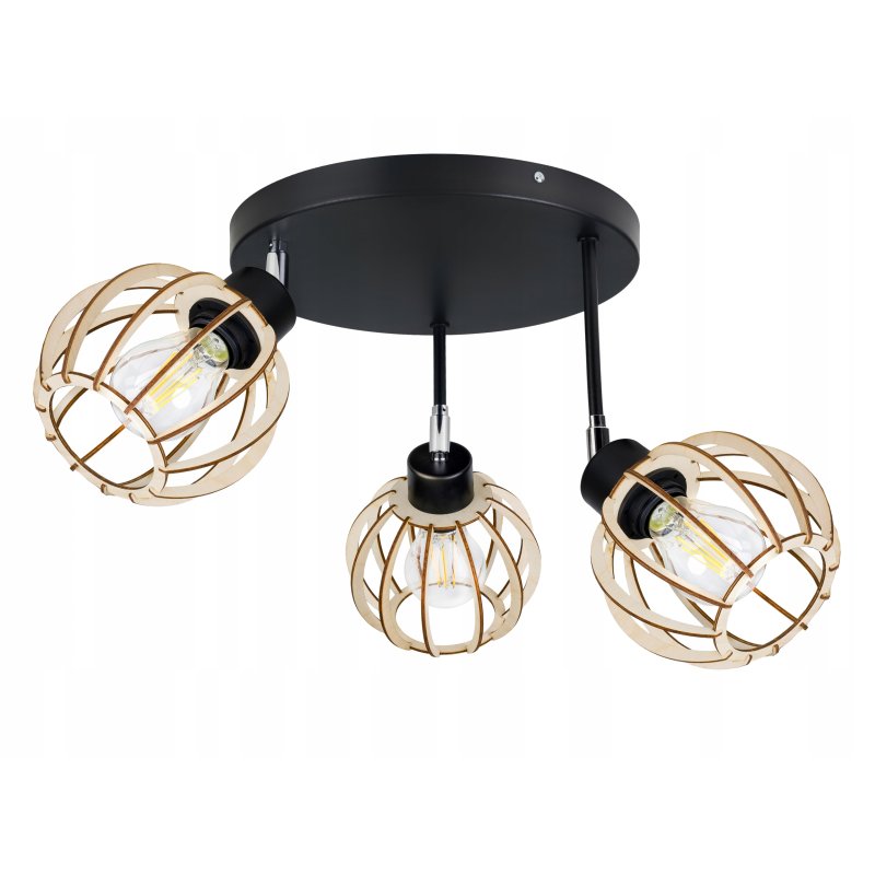 LAMPA WISZĄCA plafon żyrandol sufitowa LOFT Drewno
