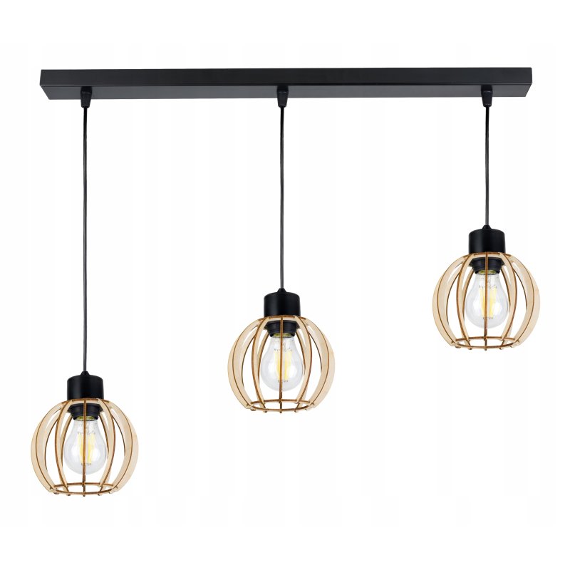 LAMPA WISZĄCA ZWIS żyrandol sufitowa LOFT Drewno 3