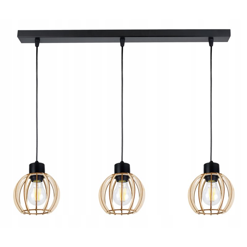 LAMPA WISZĄCA ZWIS żyrandol sufitowa LOFT Drewno 3