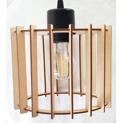 LAMPA plafon sufitowa żyrandol loft WALEC Drewno