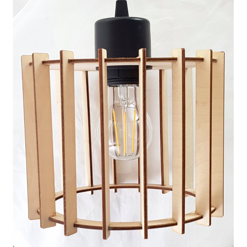 LAMPA plafon sufitowa żyrandol loft WALEC Drewno