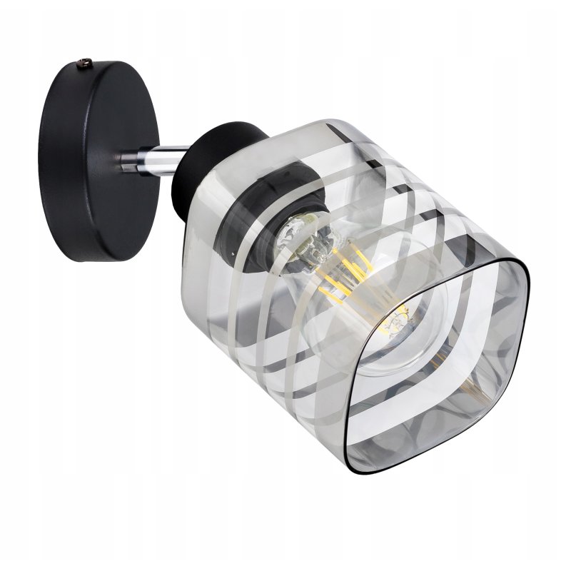 LAMPA KINKIET żyrandol ruchomy loft klosz SZKLANY