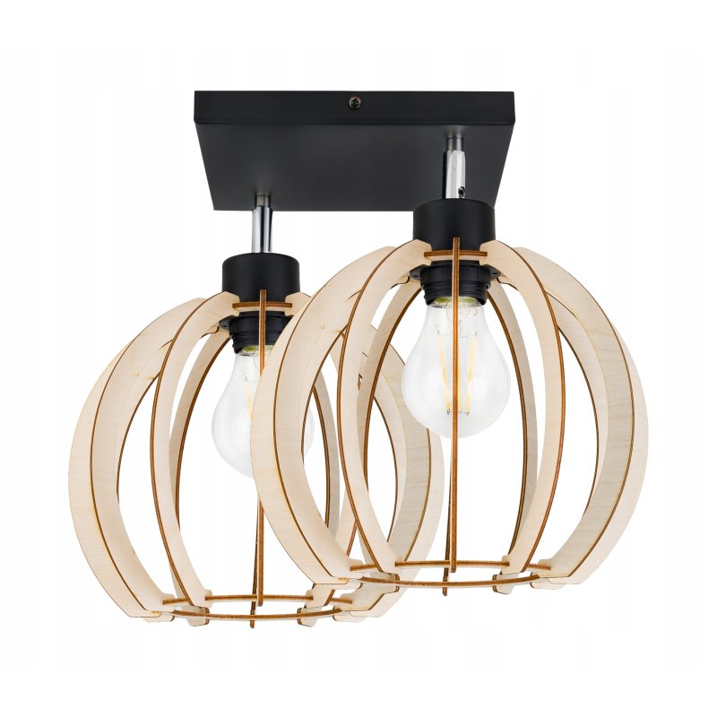 LAMPA plafon ruchomy żyrandol sufiowa KULA Drewno