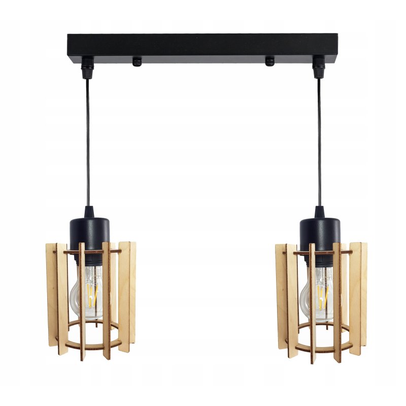 LAMPA WISZĄCA ZWIS żyrandol sufitowa LOFT Drewno 2